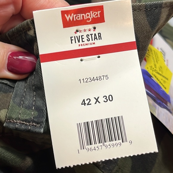 Wrangler green tan black camo PANTS FLEECE lined cargo 42/30 relaxed fit men NEW - Picture 11 of 16